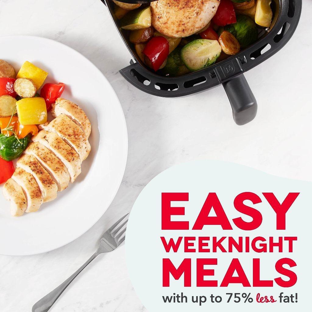 6L Large Capacity Air Fryer LED Digital Touch Screen Electric Fryer Multi-function Visible Window Kitchen Cooking Appliance