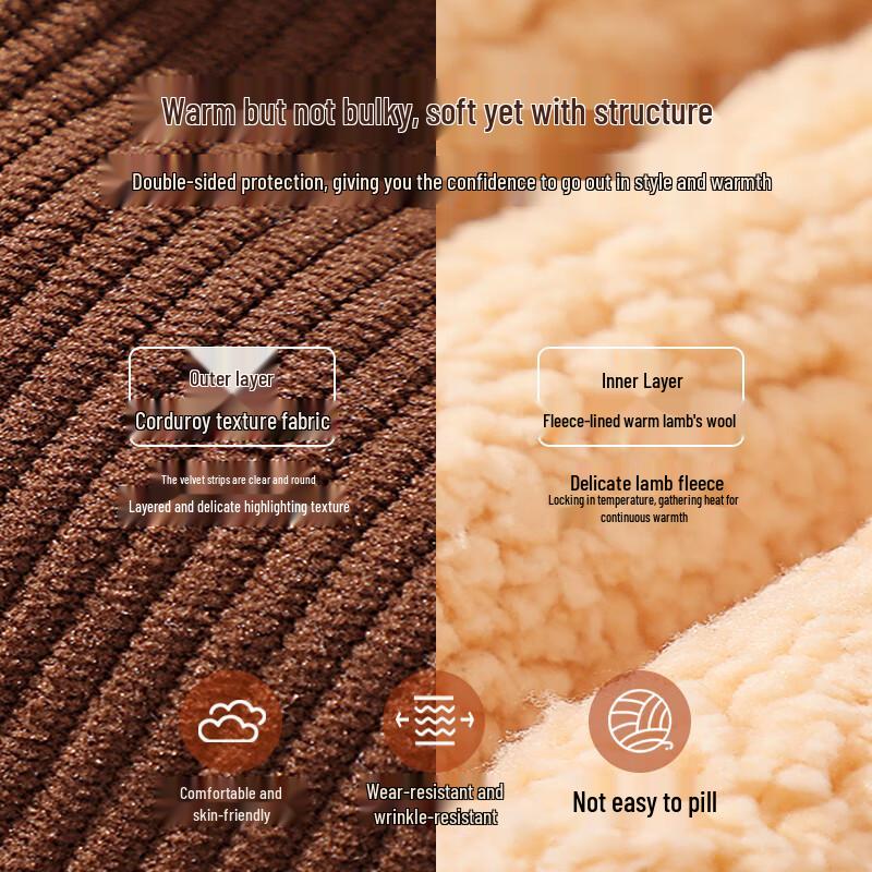 Baleno Men's Panda Print Corduroy Sherpa Jacket