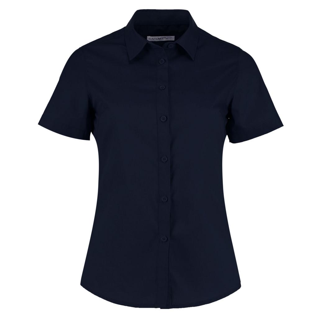 Kustom Kit Womens/Ladies Poplin Tailored Short-Sleeved Shirt