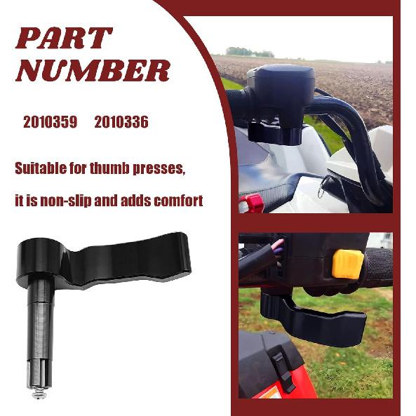 Aluminum Thumb Throttle Control Lever Black - Direct Fit for Polaris Sportsman 450/550/570/850/XP1000 and Scrambler 550/850/XP1000 EPS (2009-2024),