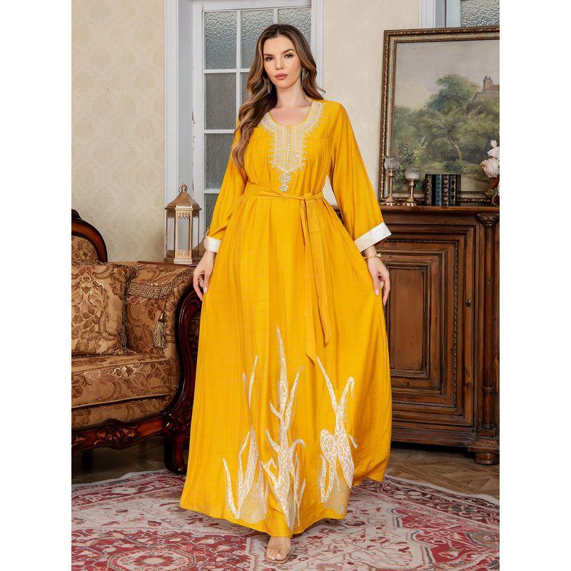 

Арабский вышитый пояс халат Ближневосточное платье Платье длиной до Дубая Платье Женская одежда Горячая отделка Формальное платье Платье Blue 2XL