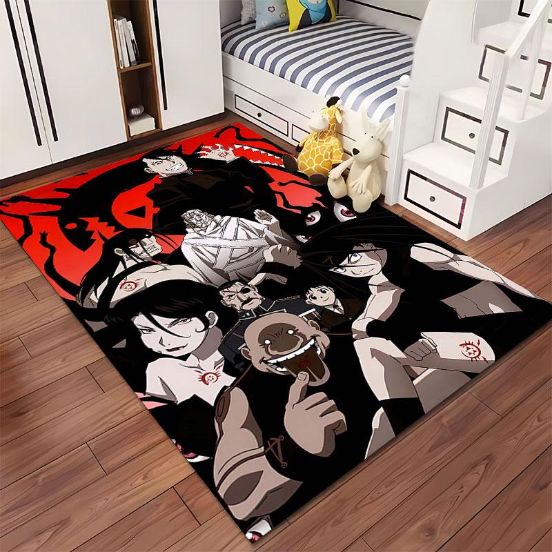 Anime Inspired Red Background Carpet suitable as a non-slip mat for the living room or bedroom sofa
