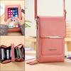 Katı Renk PU Deri Kadınlar Için Crossbody Çanta Kadın Omuz Basit Çanta Bayan Mini Dokunmatik Telefon Çantalar Ve Çantalar
