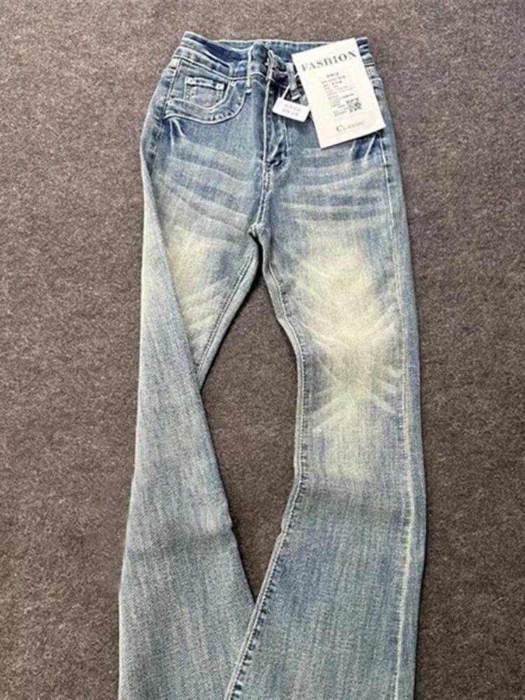Women's High-Waisted Retro Flare Jeans - Slimming, Body-Shaping, and Versatile for Autumn Trends.