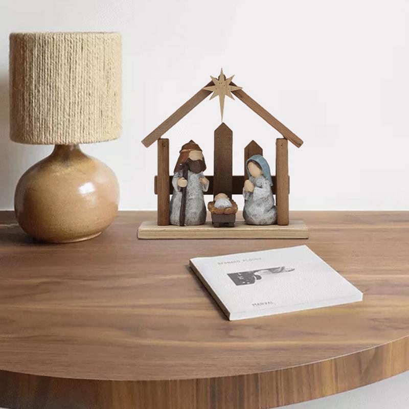Статуэтки Рождества Фигурки Рождения Иисуса Настольное Украшение Рождественская Сцена Рождества Религиозная Сцена Рождества Настольные Праздничные Фигурки China Mainland