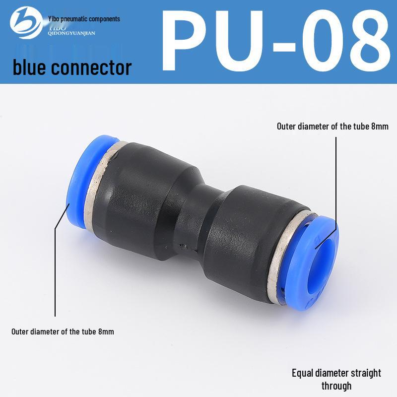 Wirtschaftlicher blauer pneumatischer Schnellkuppler: Gerade, T-Stück, Vierweg, Fünfweg, Reduzierstück für PU/PE/PY/PZA/PK/PV