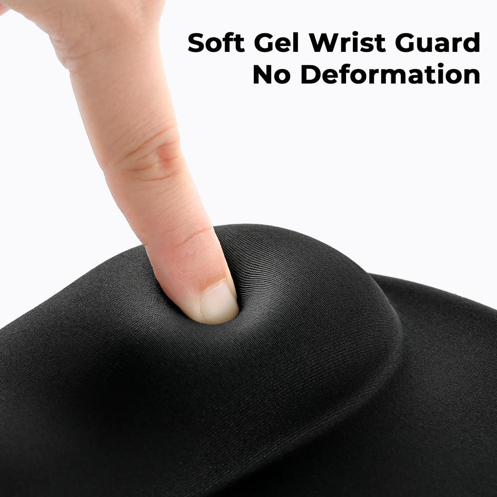 EooCoo Mouse Pad with Wrist Gel Wrist Hand Central Hollow Great for Small Wrist Pain Tendonitis Fatigue Cute For Office and Home Washable Black Rest,