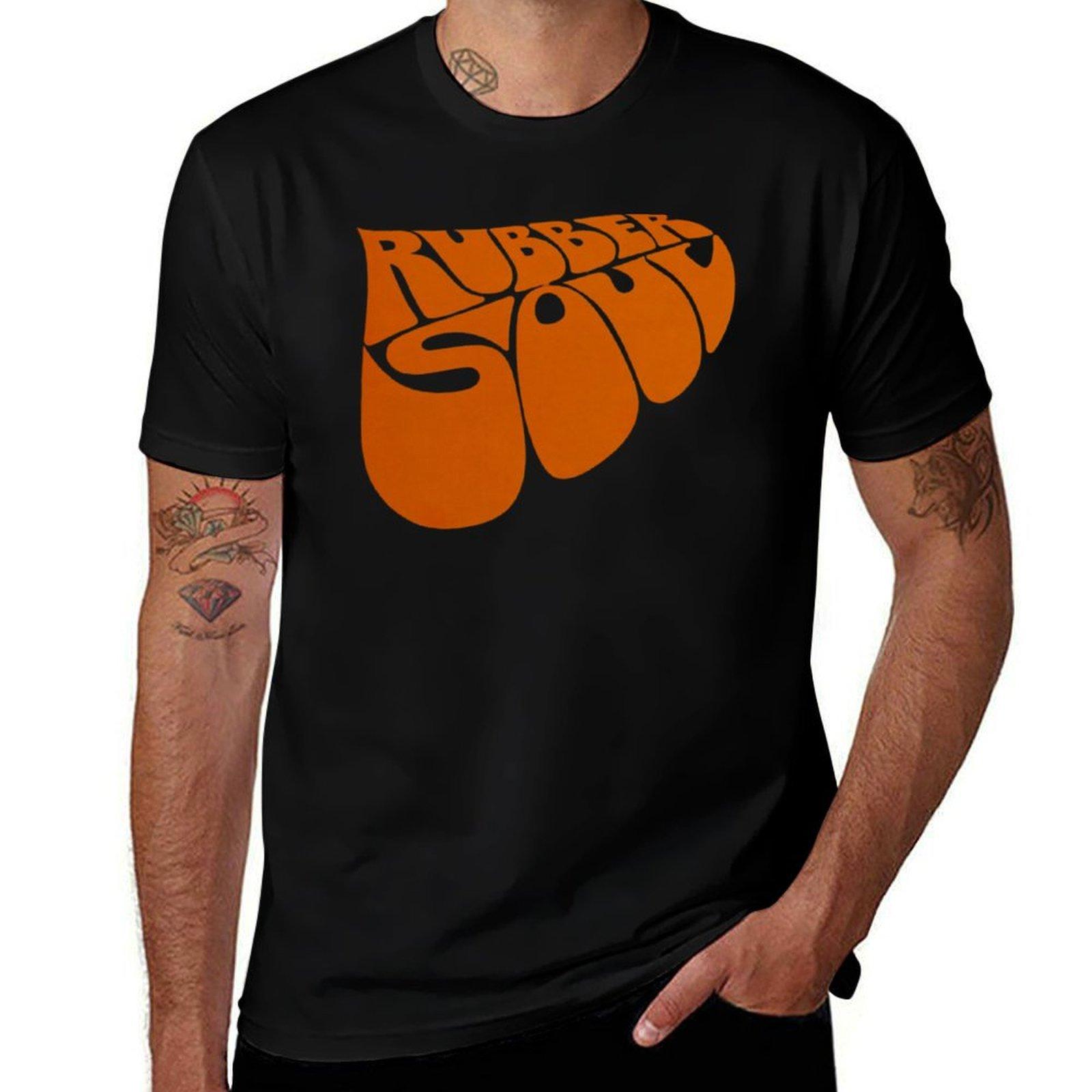 XIXI Fashion HOGE KWALITEIT Rubber Soul Logo T-Shirt heren grafische t-shirts man t-shirts grafisch T-shirt 4XL