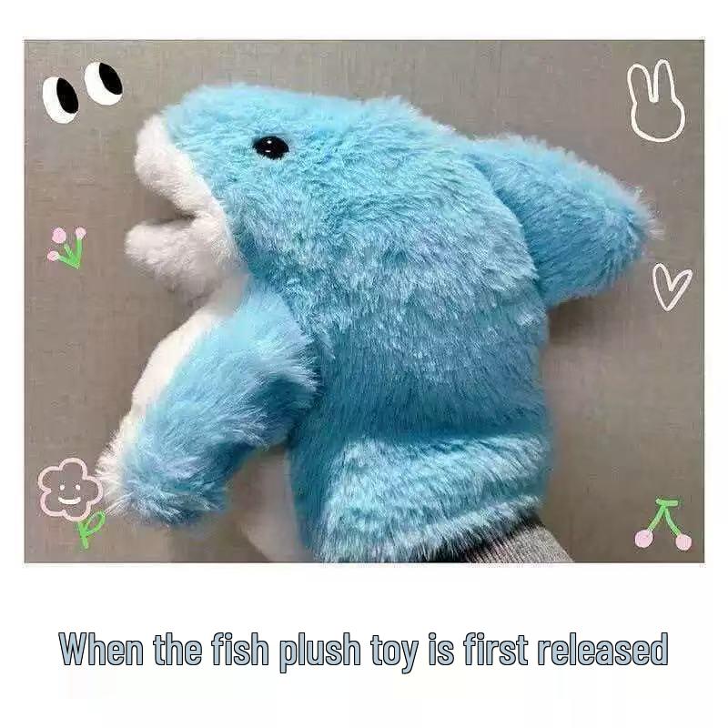 

Interactive Hungry Baby Shark Plush Hand Puppet - Open Mouth Doll Figurine 20 cm