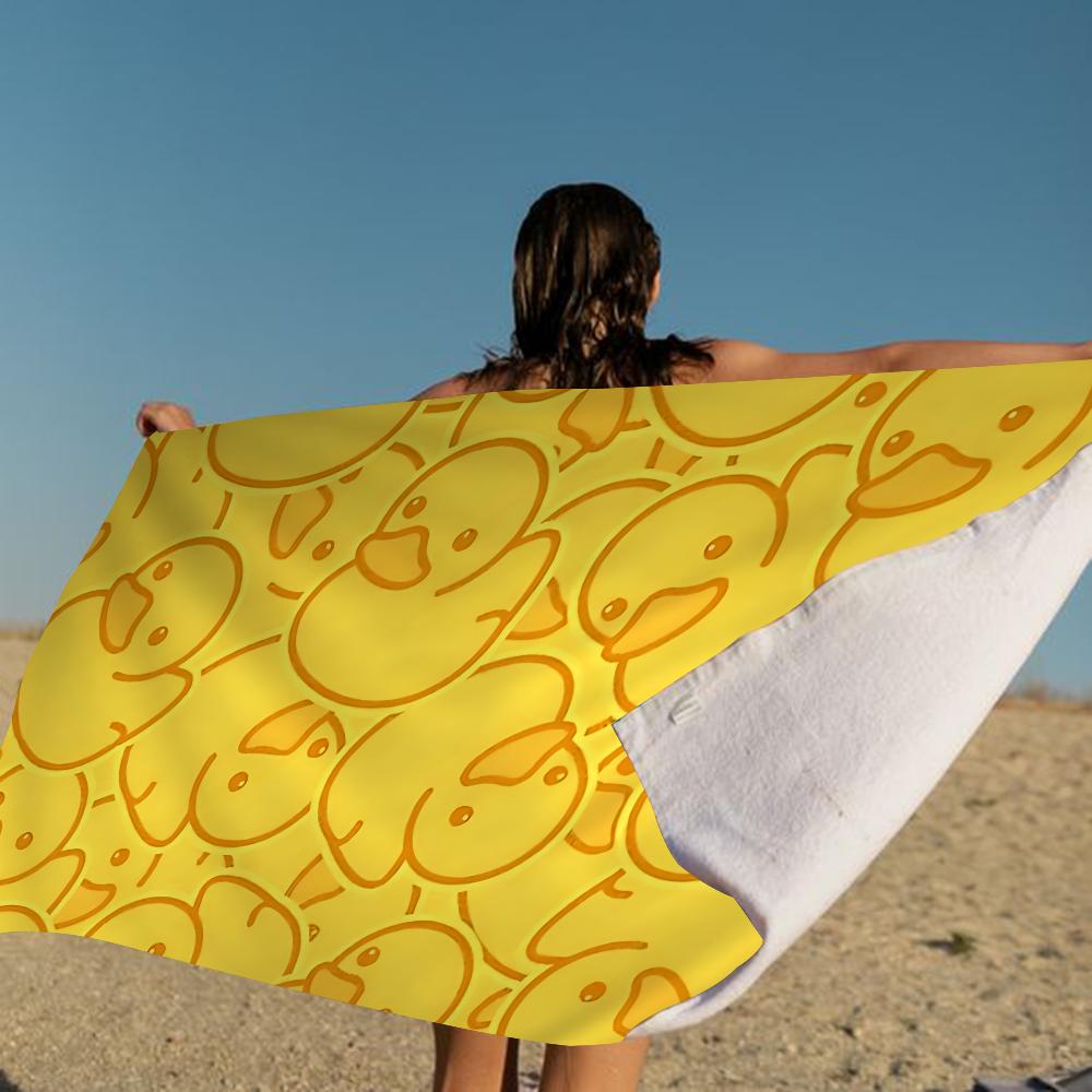 Gele Klassieke Rubberen Eend Cartoon Strandlaken Schattig Kawaii Kamerdecoratie Bad Meisjes Kinderen Handdoeken Voor Badkamer Douche
