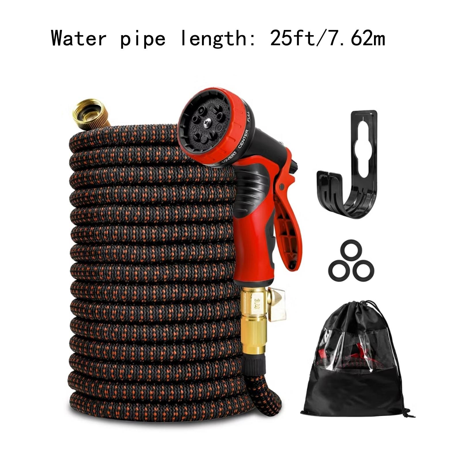 

Расширяемый садовый шланг 25/50/75/100 футов Неперегибающийся гибкий водяной шланг для наружного использования с 8 насадками One Size