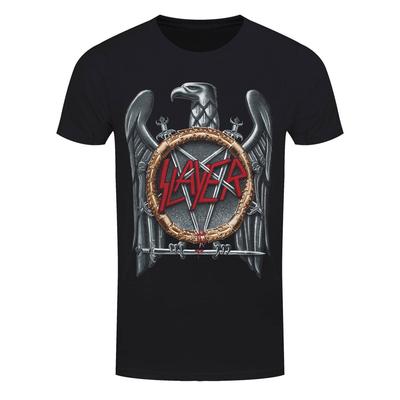 Camiseta Slayer Águila Plateada Banda de Metal Oficial Negra Nueva