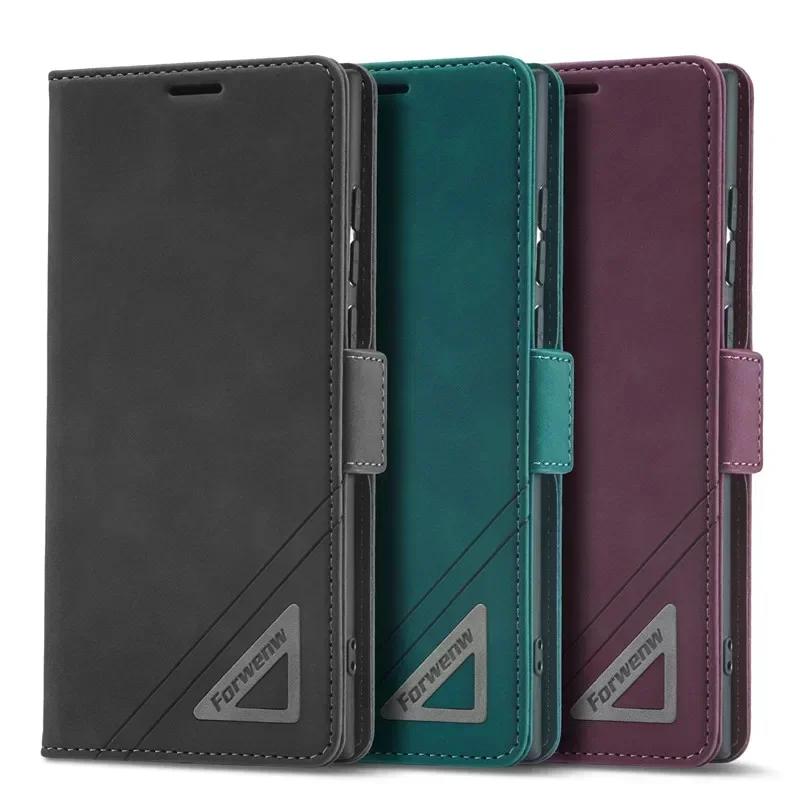 Luxury PU Leather Flip Wallet Phone Case For Samsung S25 Ultra S24 S23 S22 S21 S20 S10 Plus Shockproof Cover For Note 20 Ultra