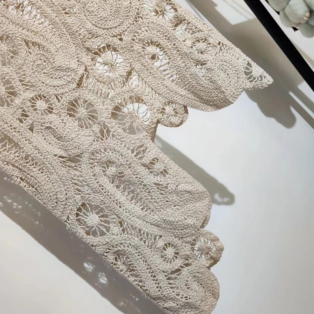 Knitted Irregular Crochet Hollow Out Vest Cardigan Summer Sleeveless Design Niche Tank Top