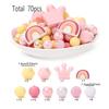 70Pcs Silicone Baby Teething Bead Set Daisy Hexagonal Shape Beads Food Grade for Newborn Diy Pacifier Chain Necklace Accessories