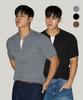Michikoleondeonseupocheu [2Pack] Saddle Ribbed Muscle Fit Half Zip Knit