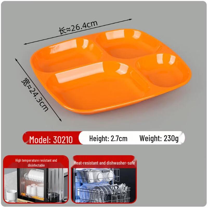 Luxuware Melamine Four-Compartment Divided Dinner Plate