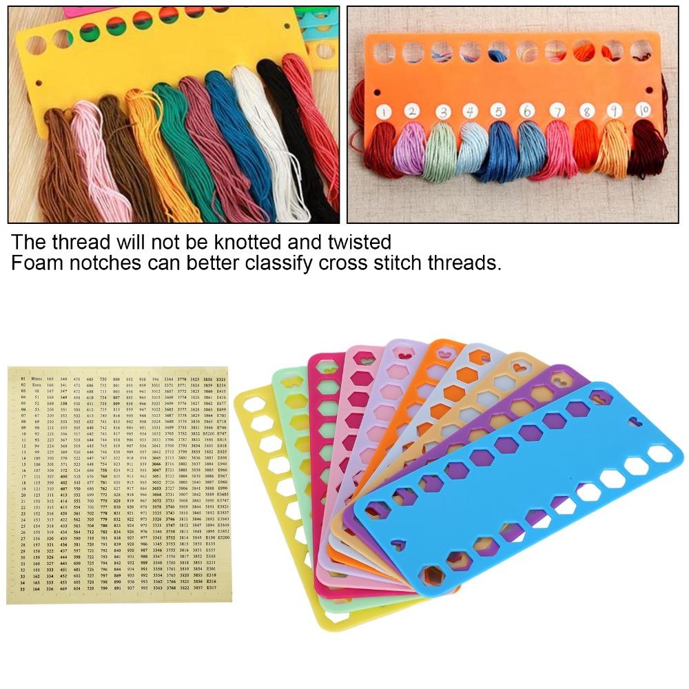 10Pcs 20 Holes Embroidery Floss Organizer Stackable Design Thread Winding Board For Cross Stitch