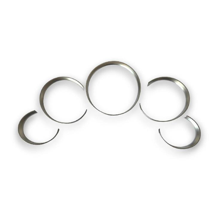 5PCS Matt Chrome Dashboard Dial Gauge Rings Bezel Trim for Porsche 911 997 GT3 GT3RS Turbo Targa