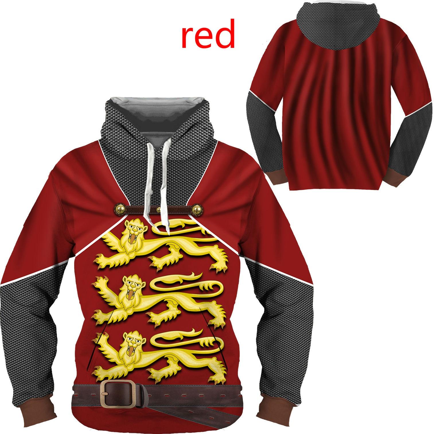 

Мода 3D принт средневековый рыцарь тамплиер косплей доспехи толстовка уличная одежда Harajuku пуловер с доспехами забавные крутые толстовки с капюшоном 6XL