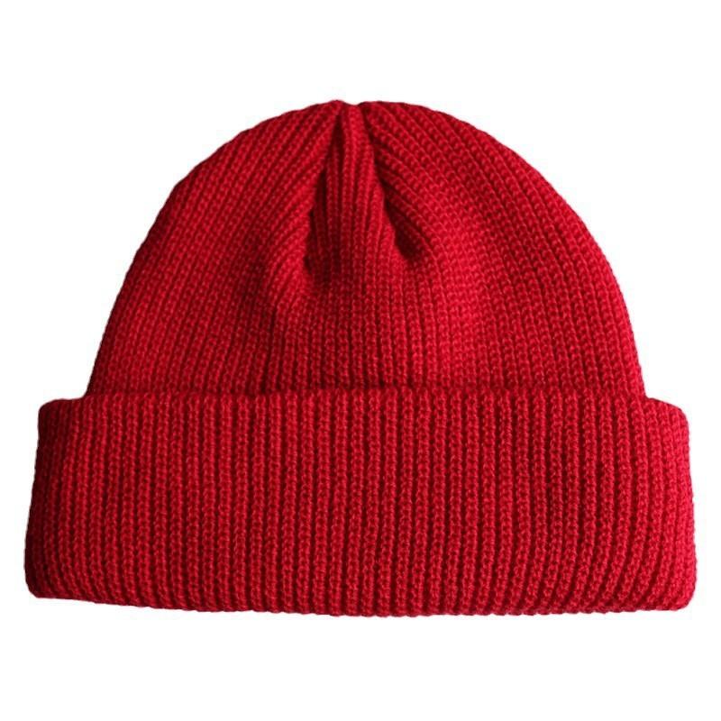 Korean unisex solid color fashion hexagonal beanie knit hat hip-hop pullover hat ski hat wool hat