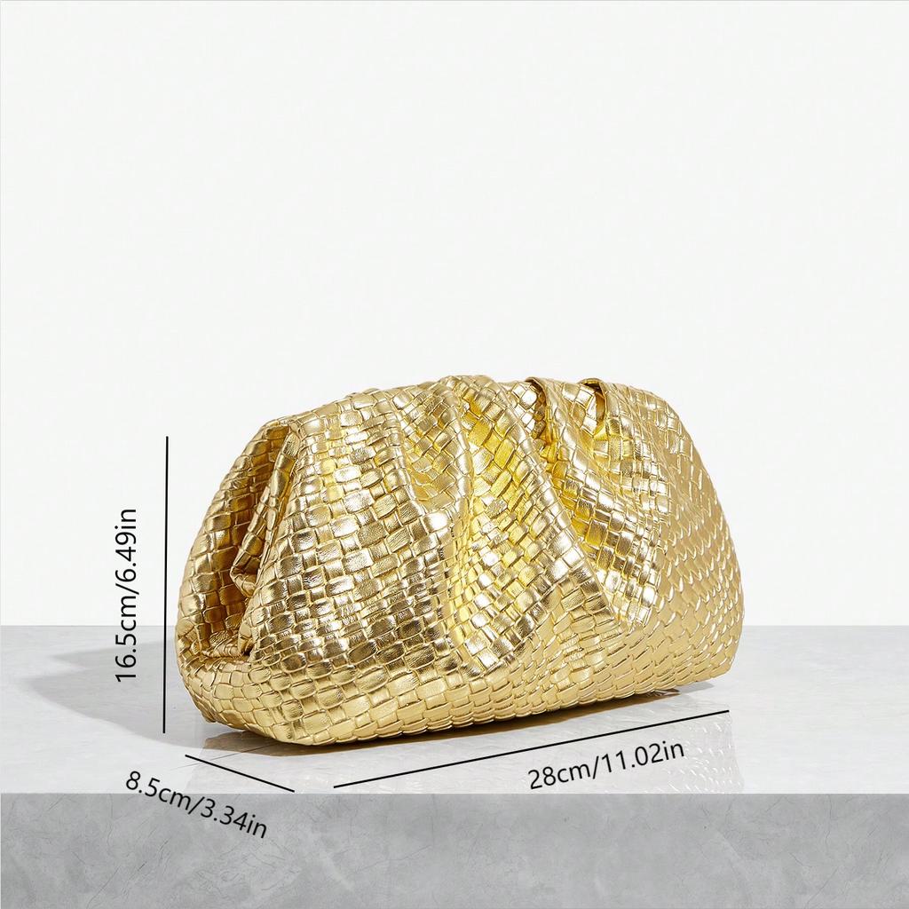 Hochwertige Damenhandtasche aus geprägtem Webmaterial mit leichtem Clip, geeignet für Partys, Hochzeiten, Clubs, Abendessen, Tanzveranstaltungen usw.