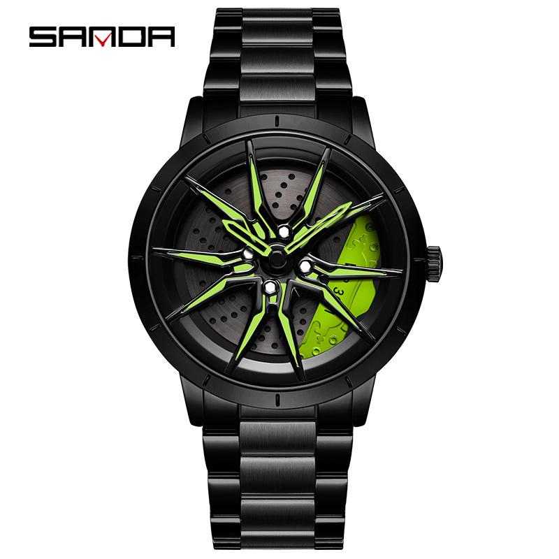 Sanda New 1089 Steel Belt Wheel Series Style Fashion Trend Cool Quartz Men's Watch Casual Personality Men's Watch