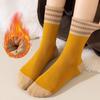 Women's Mid-tube Socks Autumn and Winter Long Socks Terry Socks Winter Plus Velvet Thick Warm Cotton Socks