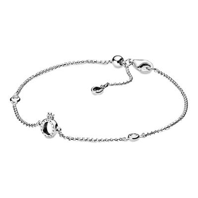 Shining Crown O Bracelet Women Bracelets Silver 598276CZ
