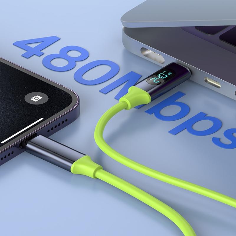 Digital 240W Fast Charging Usb Type C Cable Usb-C Quick Charge Data Transmission Charger Cord For Phone