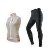 WOSAWE Fall/Winter Women's Windproof Fleece Sleeveless Warm Vest Reflective Silicone Cushion Padded Cycling Pants Road Bike Cycling Suit