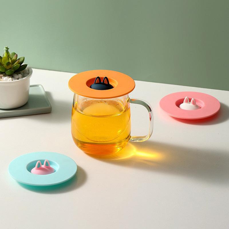 1PC Anti-Staub-Cup-Abdeckung Tassen Abdeckung Katze Ohr Silikon Dichtungen wiederverwendbare Drinkware Teile