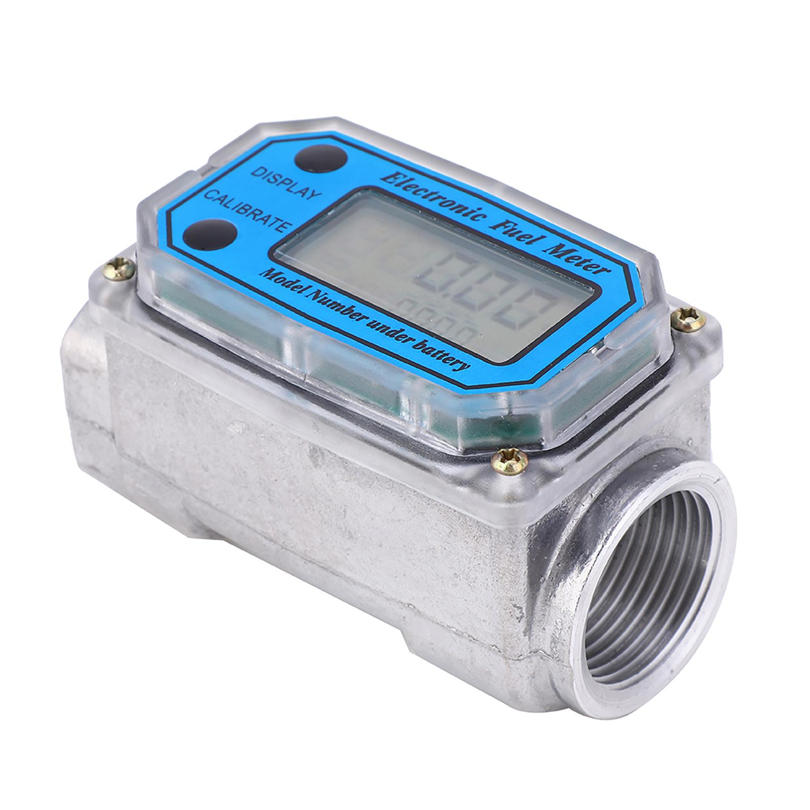 

Mini Digital Turbine Flowmeter Diesel Fuel Flow Meter 10‑200L 1 NPT