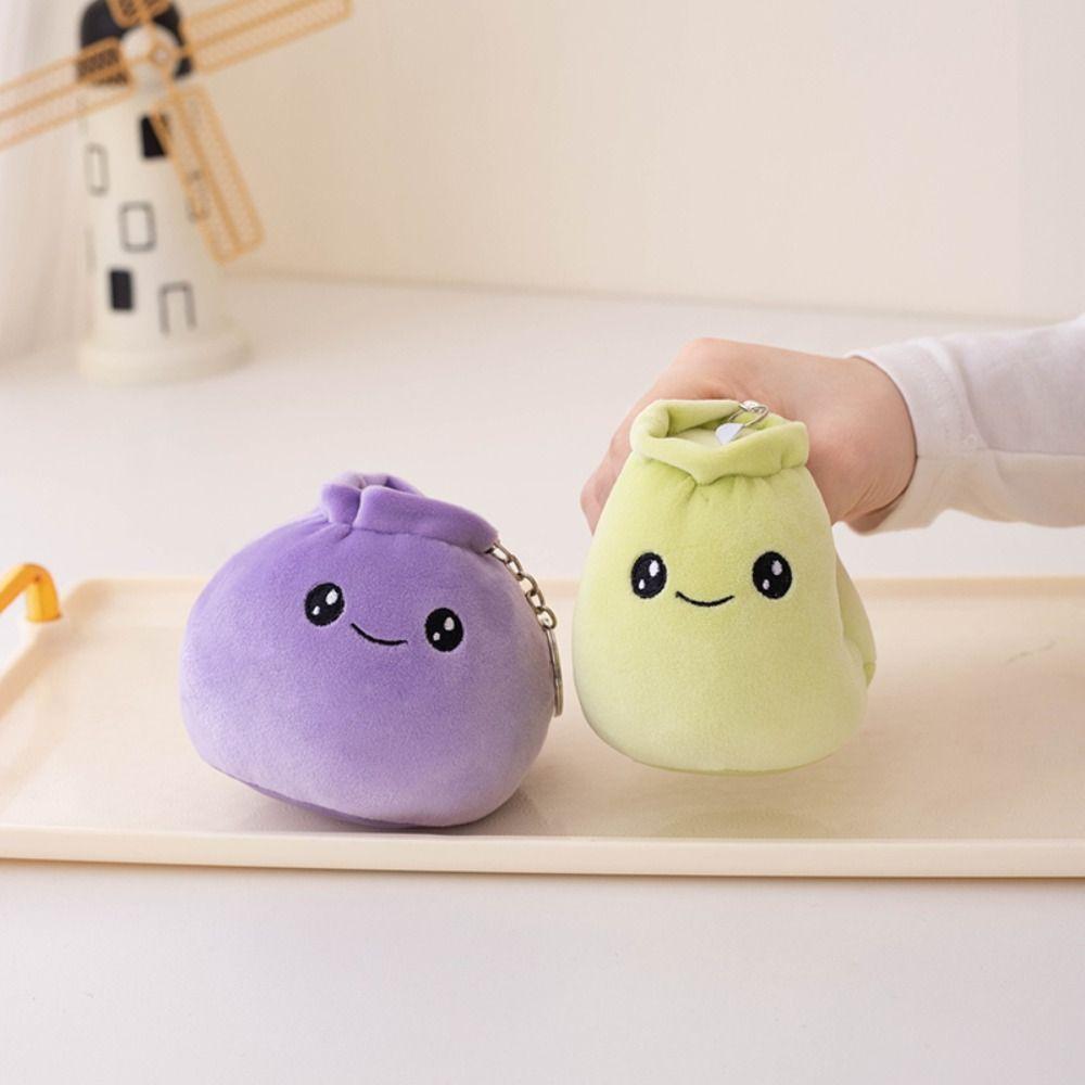 Face Food Gedämpftes gefülltes Brötchen Schlüsselanhänger Plüschknödel Schlüsselanhänger Chinesischer Reis Bao Plüsch Kindergeschenk