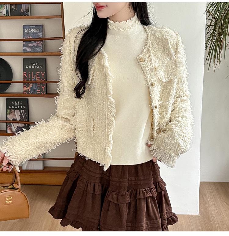 2026 Autumn/Winter Korean Style Thick Knit High Neck Black Long Sleeve Women's Sweater