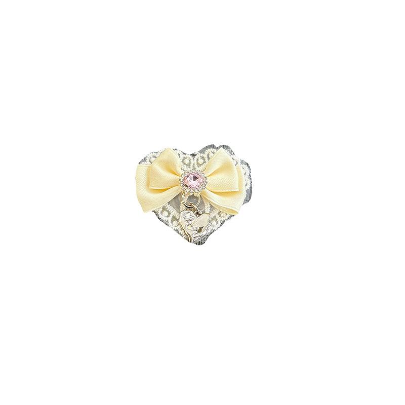 Lace Bow, Rhinestone Love Pendant, Mobile Phone Airbag Bracket, Light Luxury Women'S Model, Paste-Type, Retractable For Watching Dramas