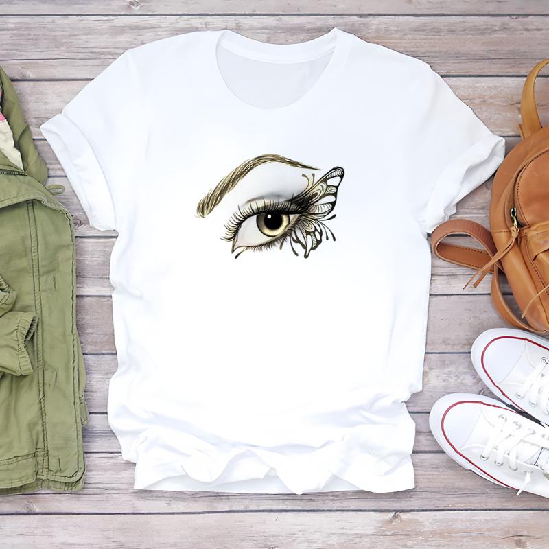 Women's Fashionable T-shirt, Cute Summer Pattern, Short-sleeve Trendy Top.