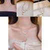 Geometric Faux Pearl Double Layer Necklace For Women Elegant Minimalist Jewelry