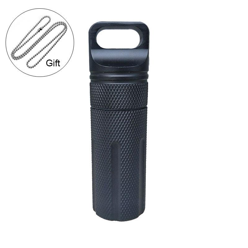 Aluminiumlegierung Wasserdichte Kapsel-Dichtungsflasche Tragbar Outdoor-Camping Feuchtigkeitsgeschützter Behälter Medizin-Dichtung EDC Kapsel-Flasche