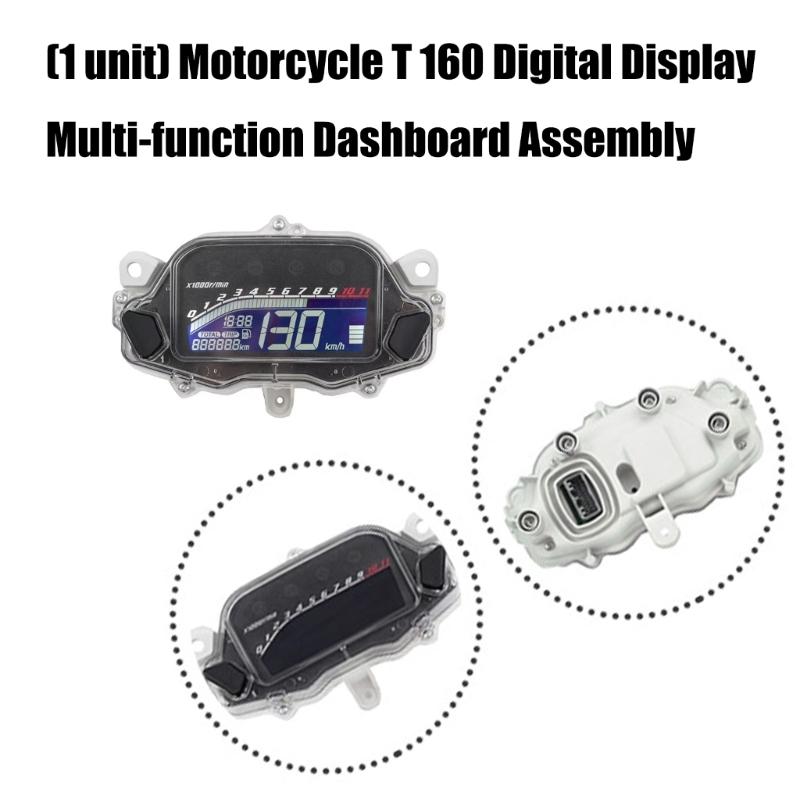 Motorcycle Digital Display Tachometer for 160 2015-2022 Replacement Speedometer Odometer Instrument Panel Speed Gauge