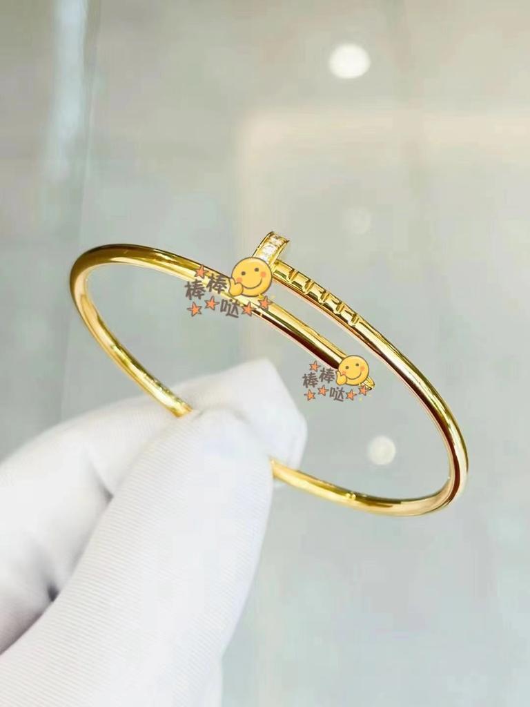 Kajia Nagelarmband Dick vergoldet 18 Karat Gold Glänzendes Armband Voll mit Diamanten Kopf und Schwanz Diamant Schmuck Für Männer und Frauen Geometrie