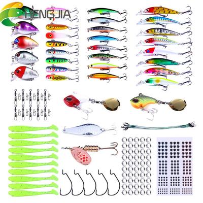 Gemischte Angelköder-Set, Minnow-Popper, Wobbler, Wobbler, Zubehör, künstlicher Kunststoff-Hartköder-Set, Angelgerät