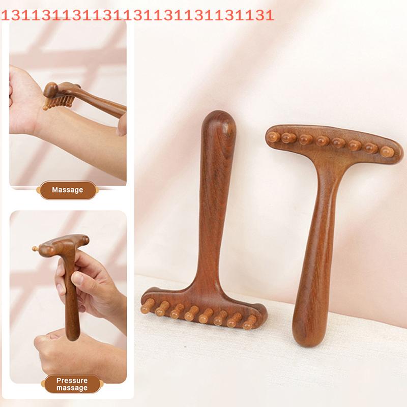 1 Pcs Portable Sandalwood Gua Sha Massage Brush Head Neck Abdominal Leg Body Meridian Massager Wooden Therapy Massage Tools