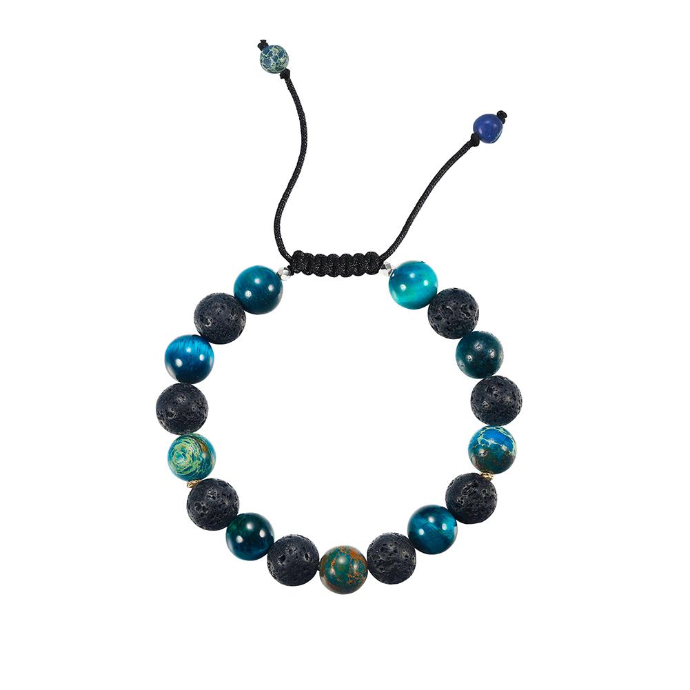 

EFFIE QUEEN Natural Gem Stone Bracelet Vintage Shoushan Volcanic Stone Beaded Bracelet Bangle Crystal Wristband Jewelry GMB79