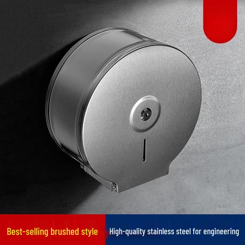 cmaos Wall-Mounted Large Roll Stainless Steel Toilet Paper Holder