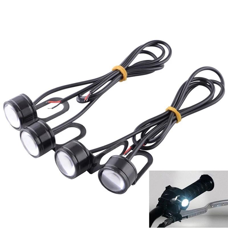 4PCS Motorcycle LED Eagle Eye Driving Light Reverse Backup Light Fog Lamp Headlight 12V 3W Daytime Running Lamp Moto Accessories