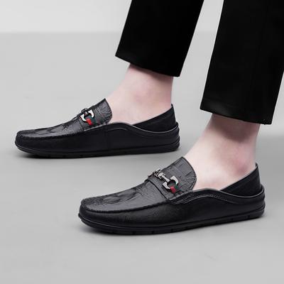 Fashion Genuine Leather Casual Shoes High Quality Men's Loafer Slip-on Business Wedding Footwear High Quality Man Breathable Drive Flat