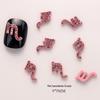 Pink Zodiac-Inspired Gem-Free Alloy Jewelry: Aries & Leo 3D Fingertip Nail Art