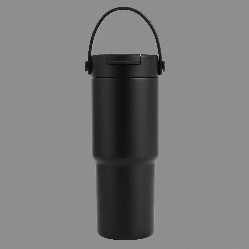 Ceramic Inner Coffee Cup with Handle, Large Capacity Thermos Cup, Portable Car-Mounted 30oz Car Ice Cup