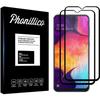 Screen Protector - Phonillico® - Samsung Galaxy A50 - Tempered Glass - Pack of 2 - Black Edge